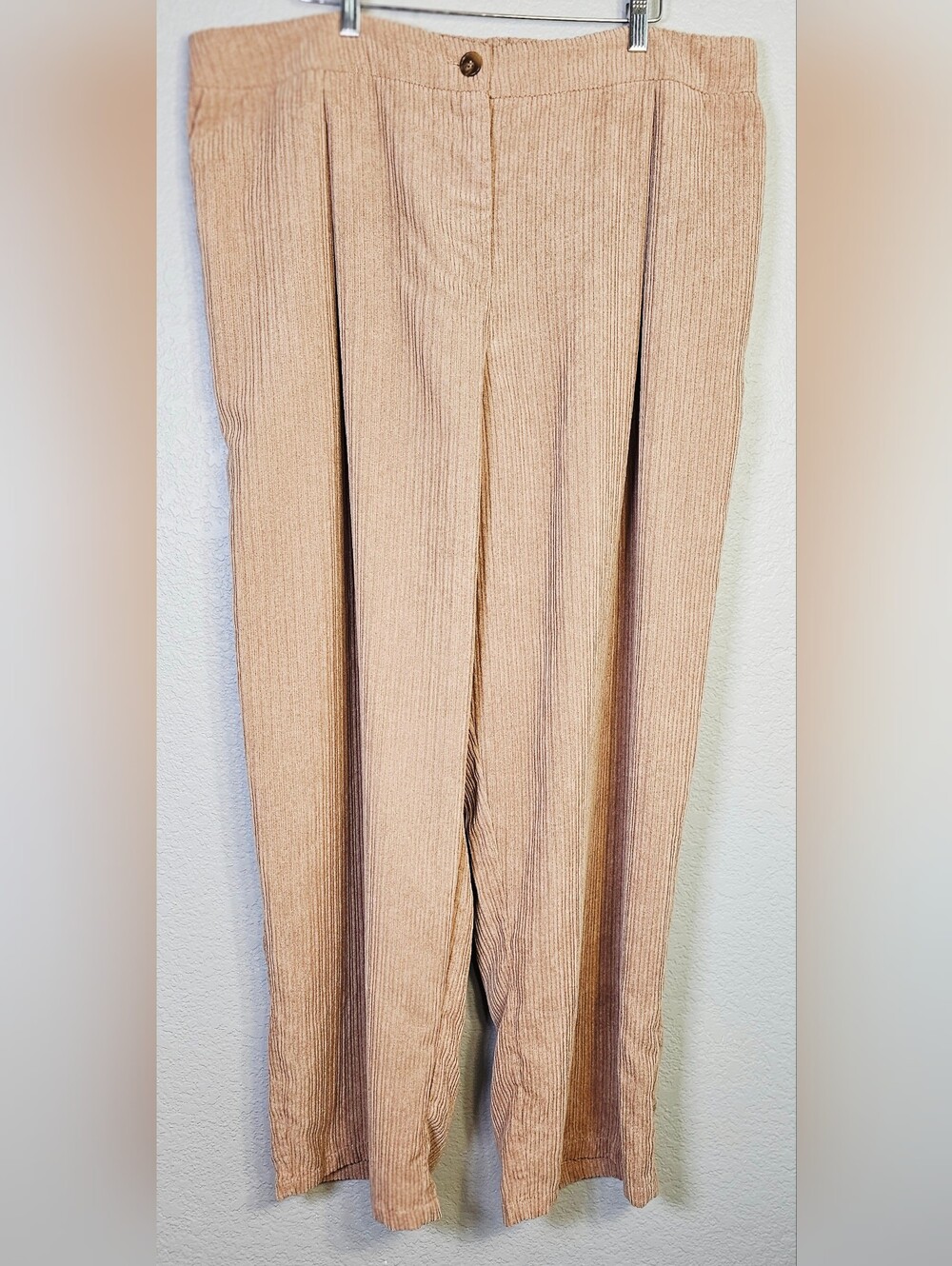 And Now This 20W Brown Textured Wide Leg Pants Plus Size